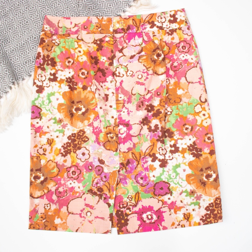 J. Crew Floral Pencil Skirt - Pink and Orange - Picture 4 of 5